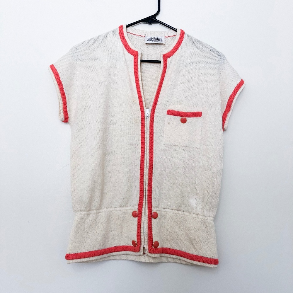 Vintage St. John Santana Knit Zip Cardigan